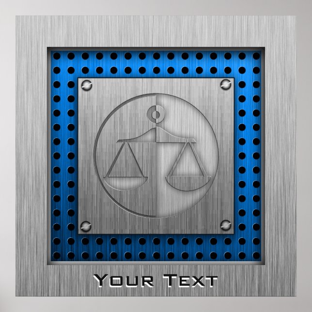 Póster Escalas de justicia de apariencia Metalizado cepil (Frente)