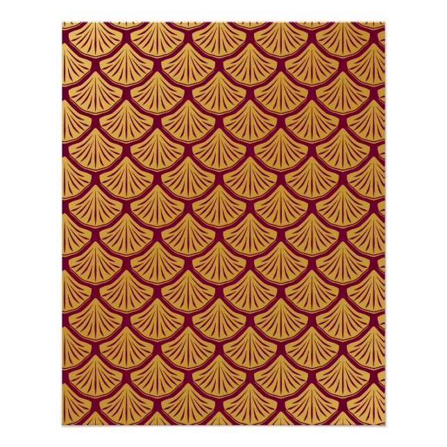 Póster Escalas de sirenas Art Deco - Magenta (Anverso)