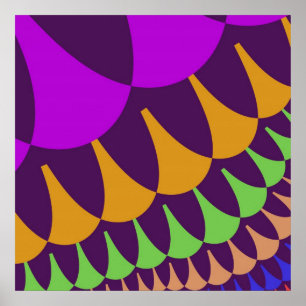 Póster Escalas moradas y Naranjas