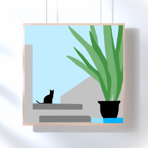 Póster Escalera al Cielo   Gato Moderno Descargable