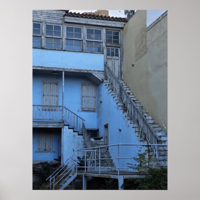 Póster Escalera azul en Atenas (Frente)