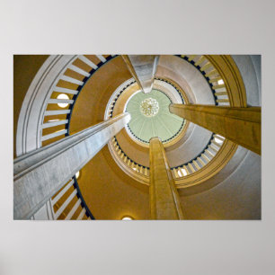 Póster Escalera de caracol del castillo de Schwerin en Al
