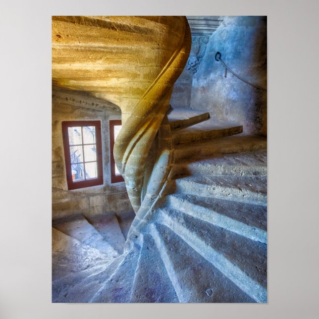Póster Escalera de Castillo Espiral, Francia (Frente)