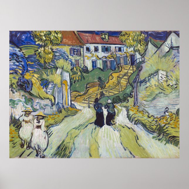 Póster Escalera de Vincent van Gogh en Auvers (1890) (Frente)