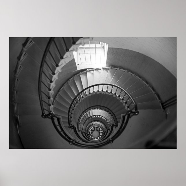 Póster Escalera espiral de B&W (Frente)