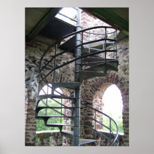 Póster Escalera espiral en la torre de Seat del poeta en