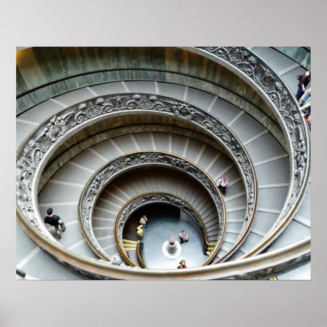 Póster Escalera espiral, Museo del Vaticano, Poster (Frente)