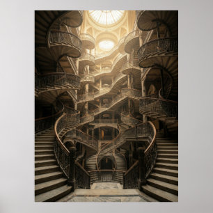 Póster Escalera Infinita Gran Arquitectura
