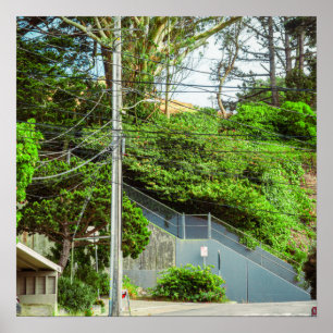 Póster Escalera Verde