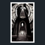 Póster Escaleras De Art Deco En Blanco Y Negro A Dónde? P<br><div class="desc">Ha estado fascinado con las escaleras y portales y los jacuzzi. ¿A dónde van?</div>