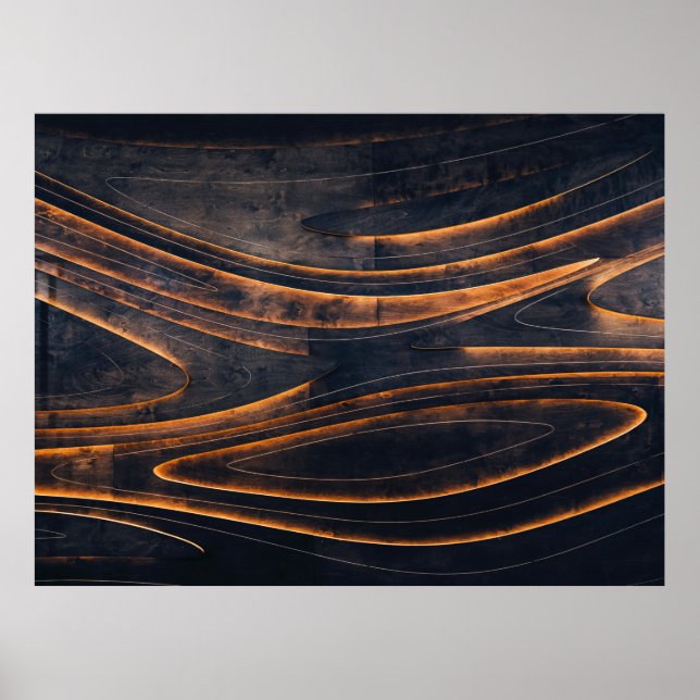 Póster Escaleras de espiral negra y marrón (Frente)