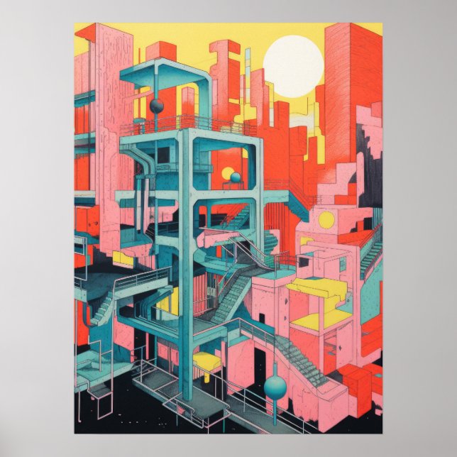 Póster Escaleras de la ciudad: Un viaje Kaleidoscópico po (Frente)