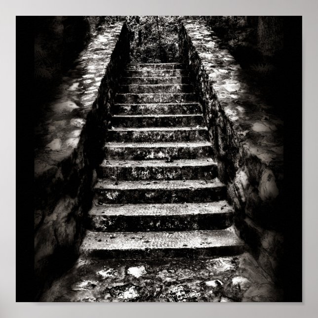 Póster escaleras de piedra oscura (Frente)
