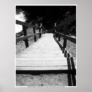 Póster Escaleras en blanco y negro