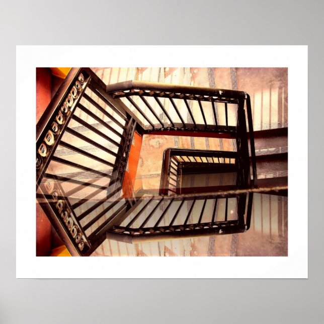Póster Escaleras ópticas de ilusión (Frente)