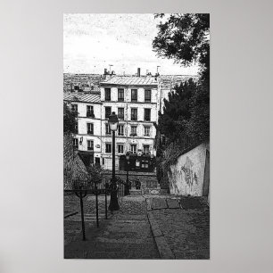 Póster Escaliers de Montmartre