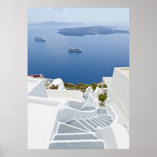 Póster Escalinatas de Santorini
