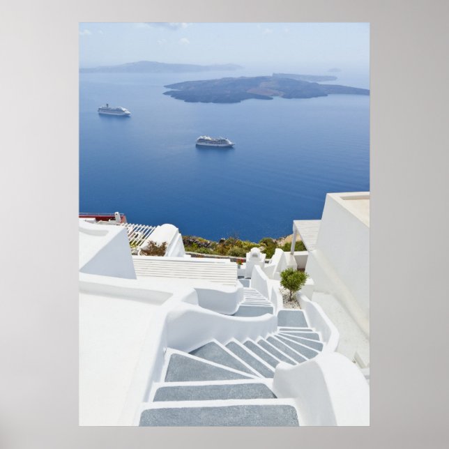 Póster Escalinatas de Santorini (Frente)