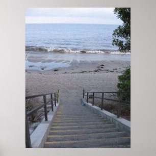 Póster escalones hasta la playa