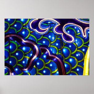 Póster Escamas Azules Brillantes