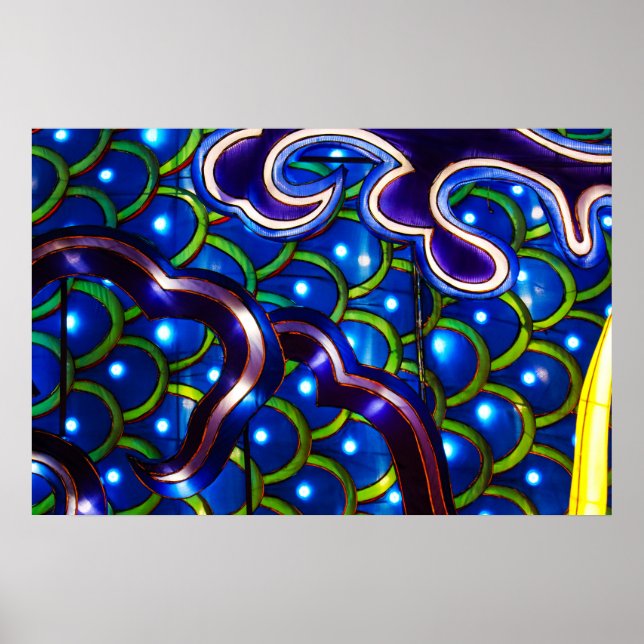 Póster Escamas Azules Brillantes (Frente)