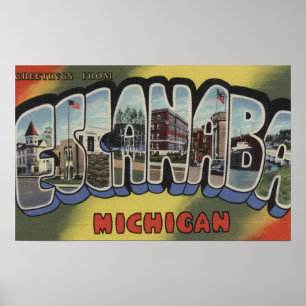 Póster Escanaba, Michigan - escenas grandes de la letra
