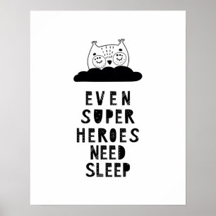 Póster Escándalo moderno durmiente búho heroe vivero