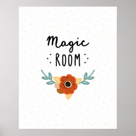 Póster Escándalo moderno sala de magia con vivero de flor