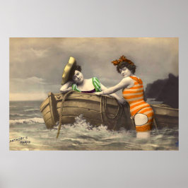 Póster Escándalo traje de baño a rayas