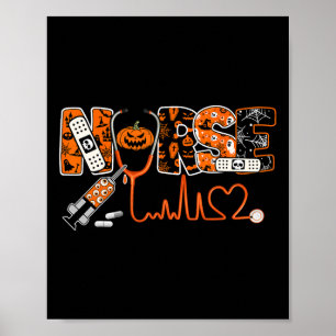 Póster Escandalosa enfermera Calabaza Halloween disfraces