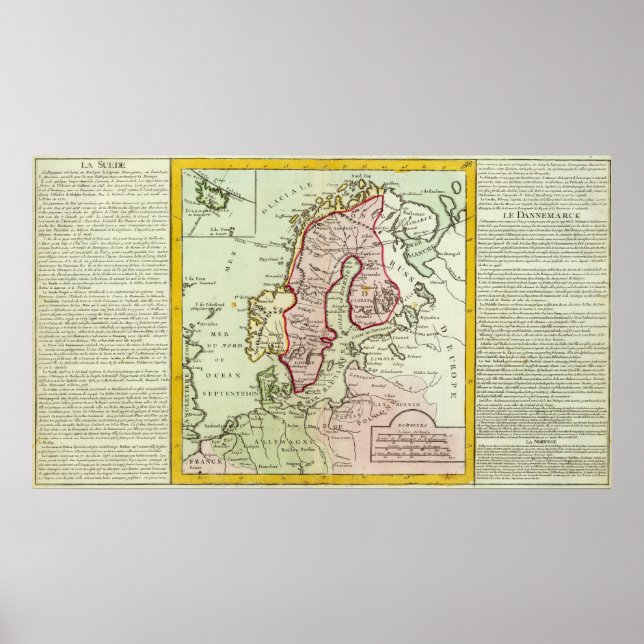 Póster Escandinavia, Suecia, Dinamarca (Frente)