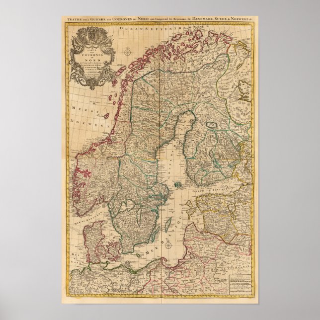 Póster Escandinavia, Suecia, Dinamarca 2 (Frente)