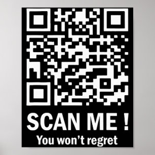 Póster Escanéame No Te Arrepentirás Divertido Qr Trump Ba