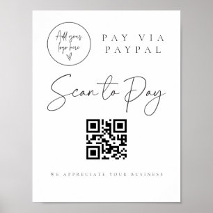 Póster Escanear el código QR Rótulo Boda Valet Business G