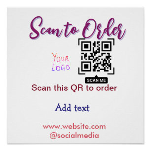 Póster escanear para ordenar código Qr de correo electrón