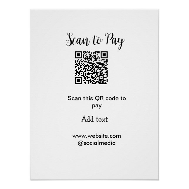 Póster Escanear para pagar escanear código QR agregar det (Anverso)
