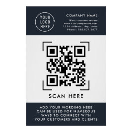 Póster Escaneo de código QR | Logotipo profesional de la 
