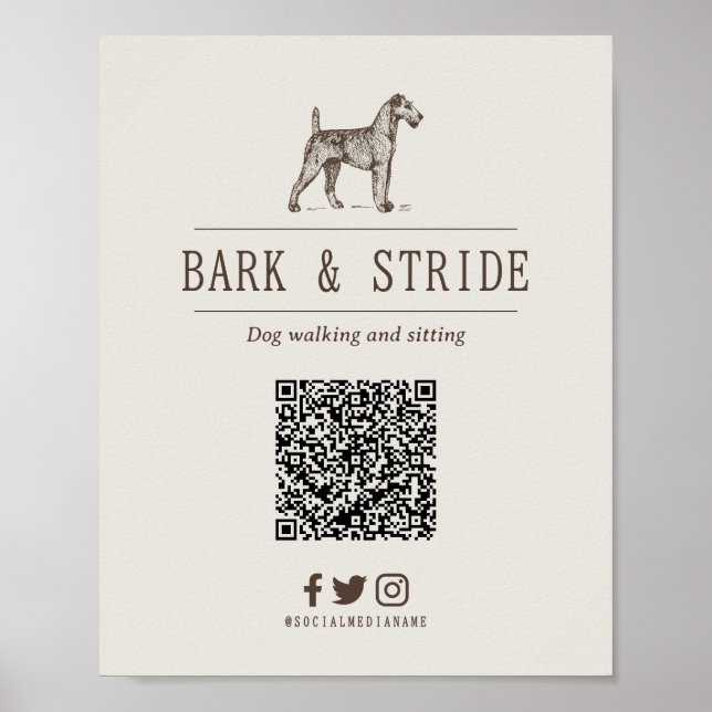 Póster Escaneo de código QR personalizado para seguir el  (Frente)