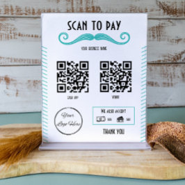 Póster Escaneo exclusivo de barbería de código turquesa 2