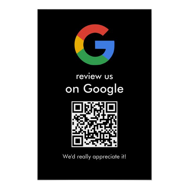 Póster Escaneo moderno para revisar el código QR de Googl (Anverso)