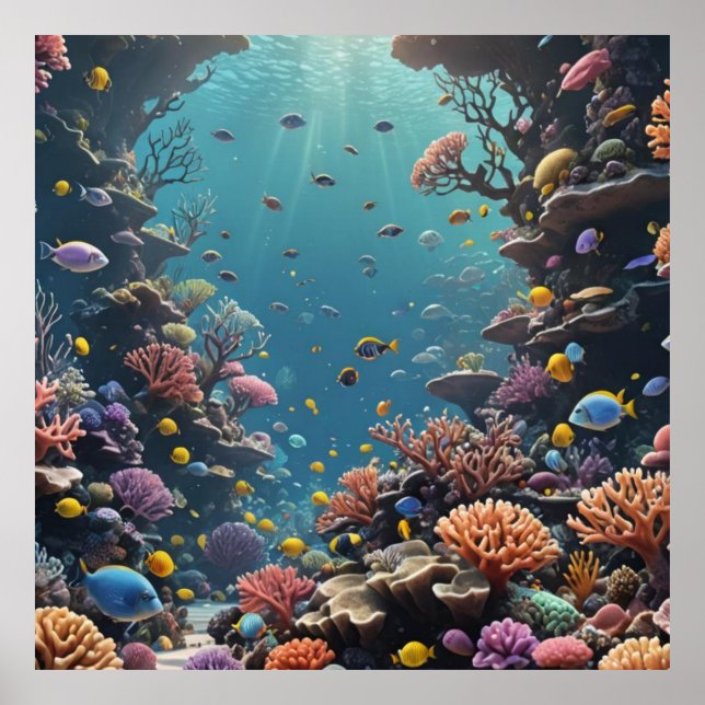 Póster Escapada de los arrecifes tropicales (Frente)