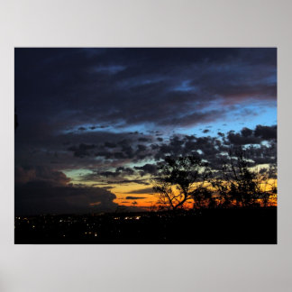 Póster Escapadas: Poster de silueta atardecer y oscuro