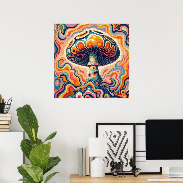 Póster Escapado de hongos (Oficina en casa)