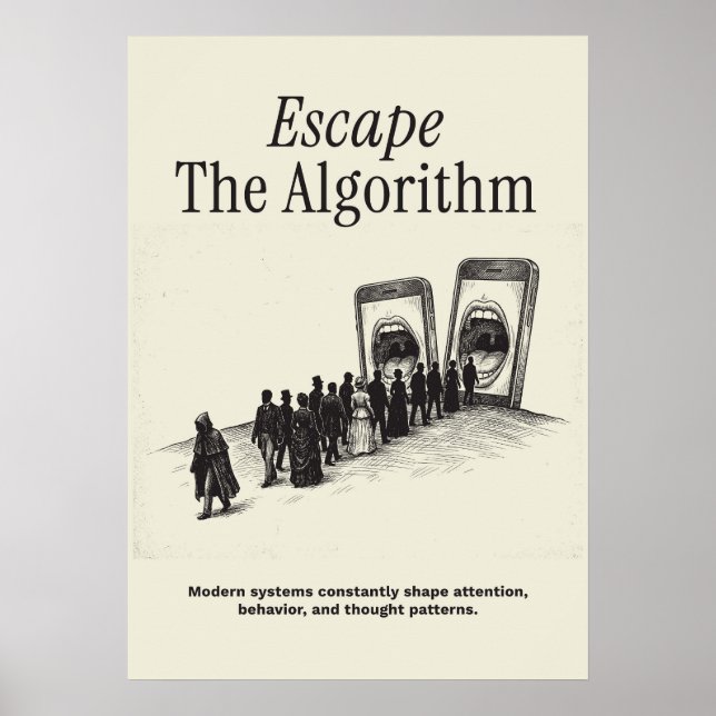 Póster Escapar Al Algoritmo (Frente)