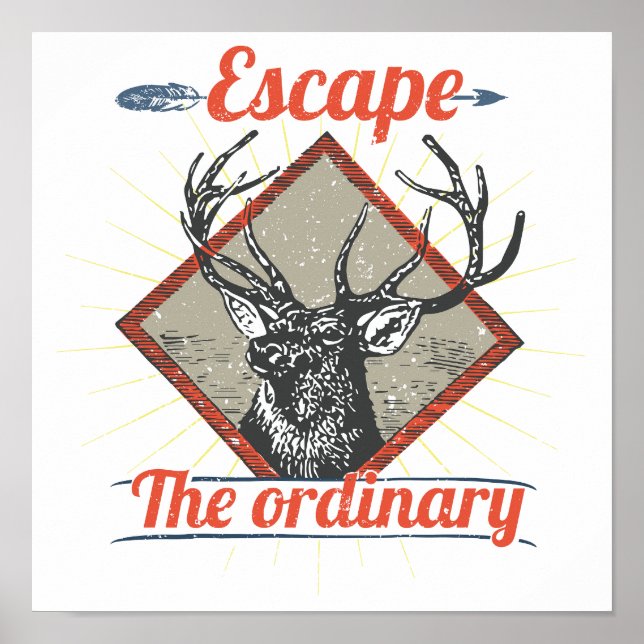 Póster Escapar de la aventura al aire libre (Frente)