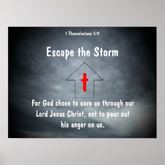 Póster Escapar de la tormenta que DIOS eligió Jesús