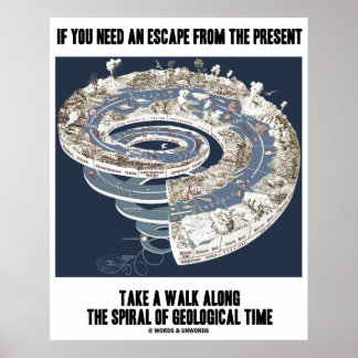 Póster Escapar del tiempo geológico de la espiral de cami