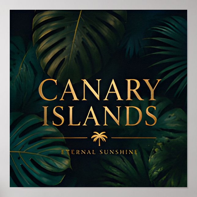 Póster Escape Botánico Tropical de las Islas Canarias (Frente)
