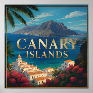 Póster Escape Costero en las Islas Canarias con Vistas al
