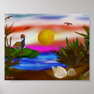 Póster Escape de la bahía de playa